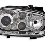 Φανάρια εμπρός angel eyes για Vw Golf IV R32 - chrome , χωρίς λάμπες (Η7) - σετ 2τμχ.