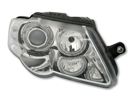Φανάρια εμπρός angel eyes για Vw Passat B6 / 3C (2005+) - chrome , χωρίς λάμπες (Η7) - σετ 2τμχ.